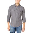 thumbnail image 1 of Tommy Hilfiger Mens Ben Flannel Button Up Shirt, Grey, Small, 1 of 1