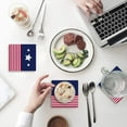 thumbnail image 1 of FMSHPON Independence Day American Flag Set of 4 Coaster for Drinks, Absorbent Ceramic Stone Coasters Cup Mat with Cork Base for Home Kitchen Room Coffee Table Bar Decor, 1 of 4