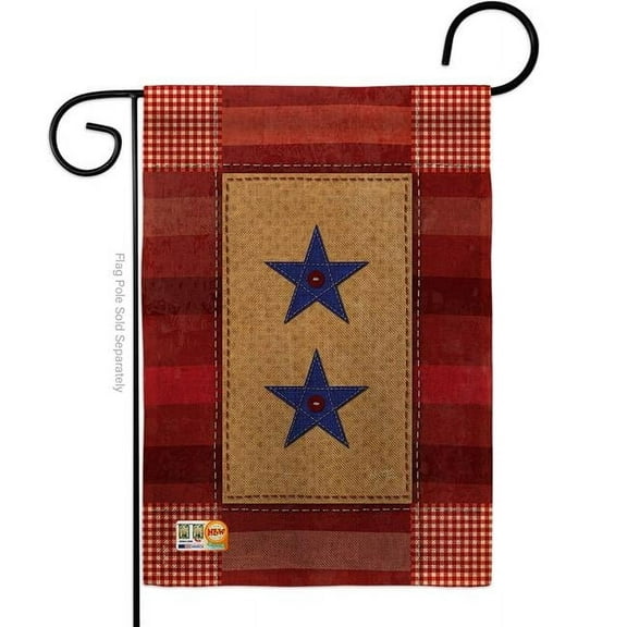 13 x 18.5 in. Two Star Service Burlap Americana Military Impressions Decorative Vertical Double Sided Garden Flag