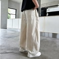 thumbnail image 6 of Coerni Cargo Pants for Boys Elastic Waist Baggy Casual Khaki Wide Leg Pants Neutral Minimal Youth Versatile Casual Preppy Pants, 6 of 7