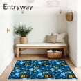 thumbnail image 3 of ODIKA 4x6 Machine Washable Non-Slip Area Rug, Enchanted Frosty Village Celebration Doorway Accent With Magical Touch High Traffic Rug with Pad, Blue, 607800, 3 of 8
