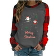 thumbnail image 2 of UPPADA Christmas Sweatshirts for Women Buffalo Plaid Long Sleeve Tshirt Cute Xmas Tree Pullover Tops camisa de pascua para mujer Gray,XXL, 2 of 4
