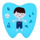 thumbnail image 2 of Caja para dientes de bebé, organizador de colección de dientes de leche para niños de madera, caja de recuerdo, niño pequeño azul, 2 of 5