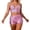 Pink, variant on ZHOUCHANKIDS Women's Fashion Glossy Fitted Carnival Two Piece Shorts Suit for Party Outfit Wear Womens Metallic Dance Festival Blue M