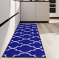 thumbnail image 4 of Blue Geometric Quatrefoil Pattern Kitchen Rug Mat,Kitchen Runner Rugs Non Skid Washable,Decorative Kitchen Floor Mats for Kitchen,Sink,Laundry,17"X47", 4 of 5