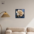 thumbnail image 3 of Gold on Blue Serenade Canvas Elegant Floral Art by Art Remedy, Black Frame, 20" x 20", 3 of 7