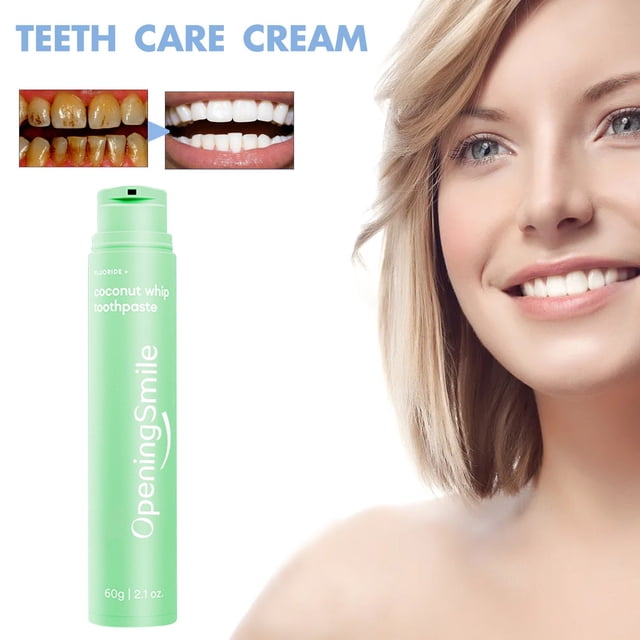 Puntoco Pasta de dientes con sabor a frutas para refrescar el aliento, blanquear los dientes, eliminar el amarilleo y las manchas, pasta de dientes fluorada, 60 g