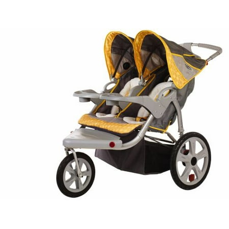 InStep Grand Safari Swivel Wheel Jogger - Double-Color:Gray w/ Yellow