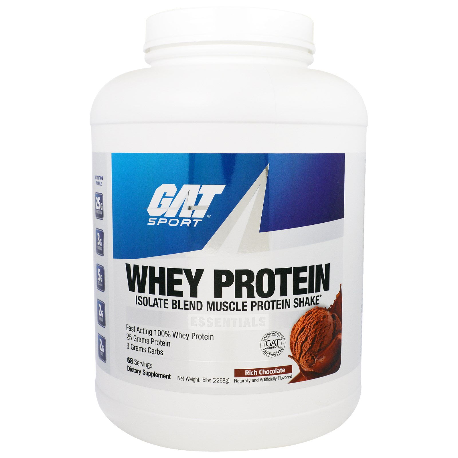 GAT Whey Protein Isolate Blend Muscle Protein Shake Essentials Rich