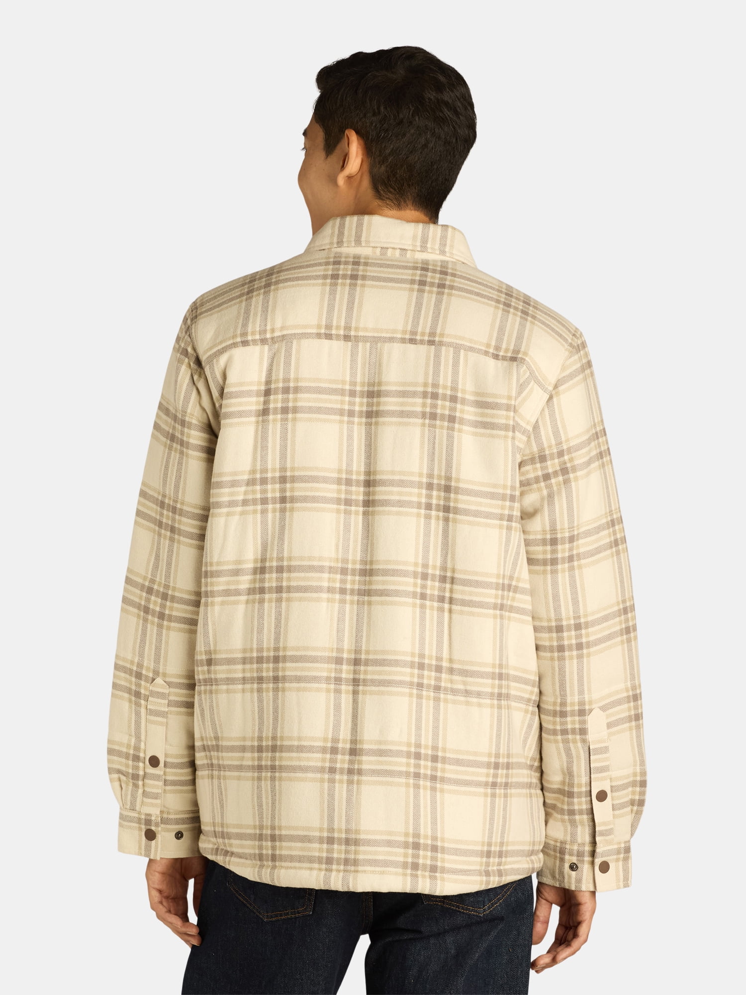 George Men's & Big Men's Fleece Lined Flannel Shirt Jacket, Sizes S-3XL