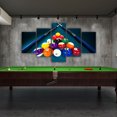 thumbnail image 3 of 5 Piece Modern Billiard Hall Snooker Decorative Painting Club Canvas Poster for Snooker Room Living Room Decor Mural Cuadros, 3 of 5