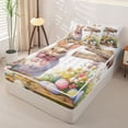 thumbnail image 2 of Homewish Colorful Easter Eggs Kids Zipper Twin Comforter Sets with Fitted Sheet and 2 Pillowcases,Rustic Farm Animal Bunny Multicolor Flowers Zipper Bedding Set For Girls,Reversible,4-Piece, 2 of 7