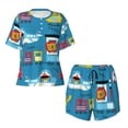 thumbnail image 4 of Picia Transportations With Cute Animals Pajamas Sets for Women Soft Short-Sleeved Pjs with Lounge Shorts Two Piece Sleepwear-Small, 4 of 9