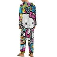 thumbnail image 3 of Hello Kitty Unisex Onesie Pajamas Zipper Jumpsuit Hooded One Piece Sleepwear for Family Mens Womens, 3 of 8