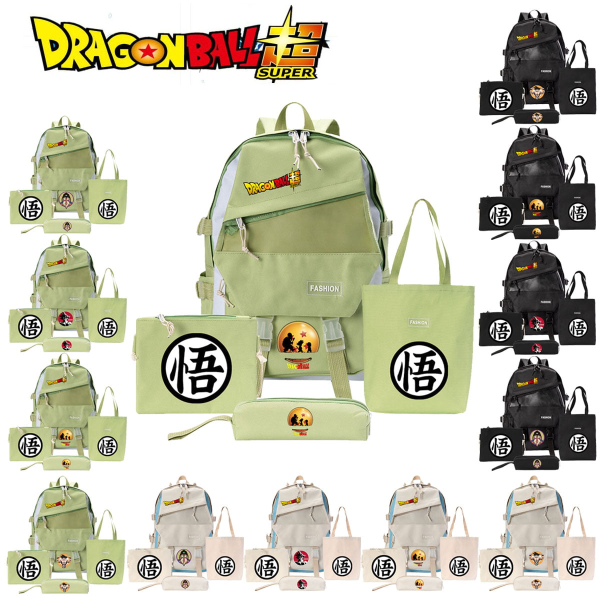 Japan Anime Dragon Ball Z Goku Boys Schoolbag 2pcs/set Backpack + Pencil  Case Children Cartoon Waterproof Oxford Travel Backpack