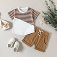 thumbnail image 2 of NOLDARES Toddler Baby Boy Clothes Summer Embroidery Smocked Short Sleeve T-Shirt + Gingham Shorts Set 1T 2T 3T 4T Blazer,6-12 M, 2 of 9