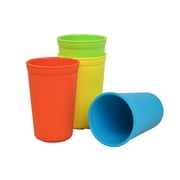 RE-PLAY 4pk Drinking Cups | Made in USA | Made from Recycled Milk Jugs | Preschool+ (Red, Yellow, Sky Blue, Lime Green)