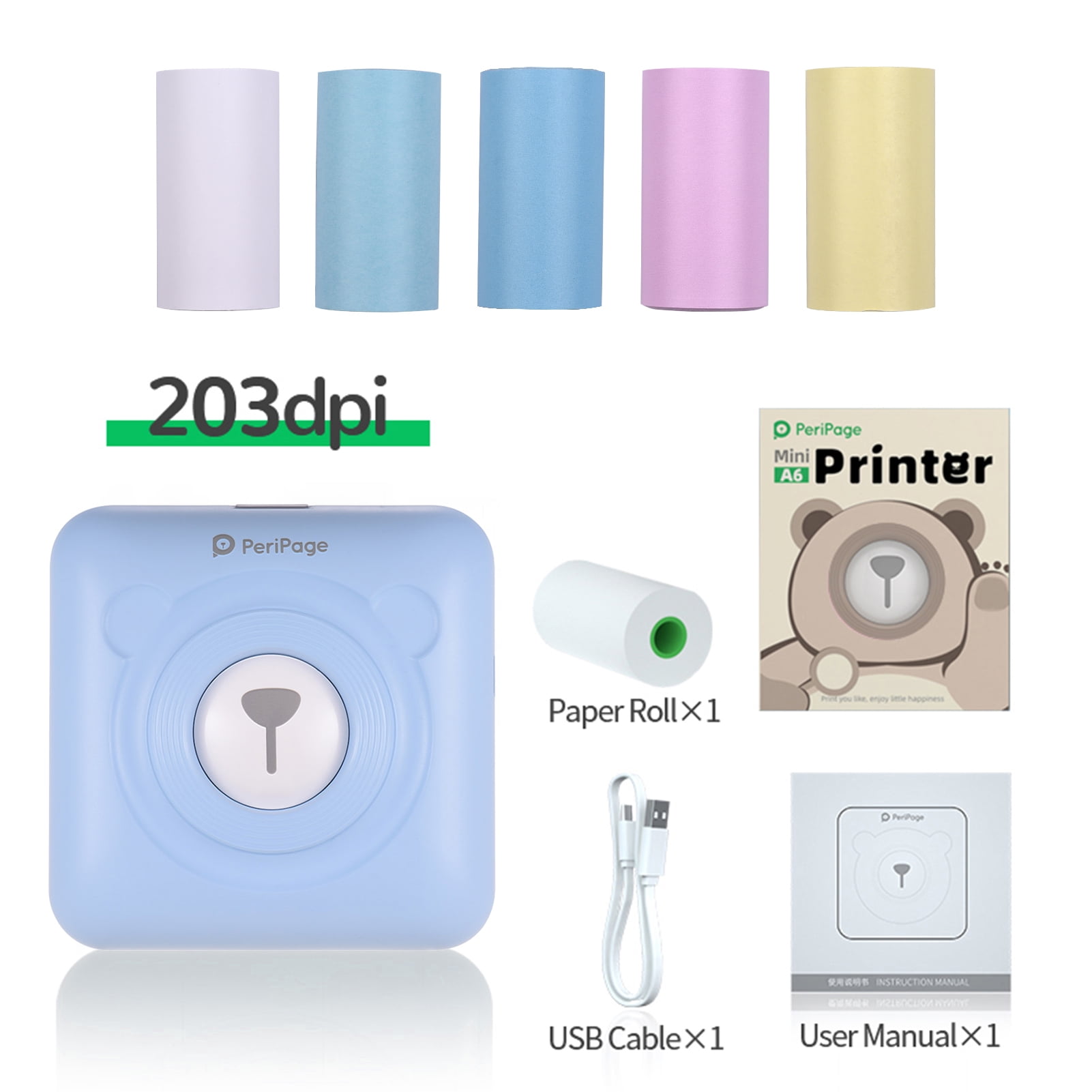 Buy PeriPage A6 Mini Printer 203DPI Wireless BT Thermal Printer Picture