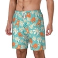 thumbnail image 2 of Uemuo Cute Sloth on Floral Tree Pattern Mens Swim Trunks Quick Dry Board Shorts with Mesh Lining, Stretch Beach Shorts Quick Dry No-Chafing Board Shorts-Medium, 2 of 9