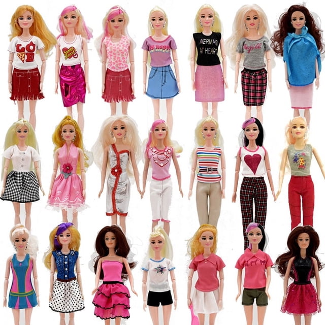 21 Uds. Ropa para muñeca Barbie de 30cm, ropa de princesa, vestidos para muñecas (aleatorio)
