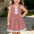 thumbnail image 6 of Toddler Girl Sleeveless Dress Cotton Summer Sundress Baby Casual Playwear Cute A-Line Dresses Pink 3-4 Years, 6 of 6