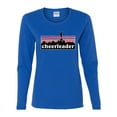 thumbnail image 2 of Wild Bobby Cheerleader Silhouette Girl Sports Women Graphic Long Sleeve Tee, Royal, X-Large, 2 of 5