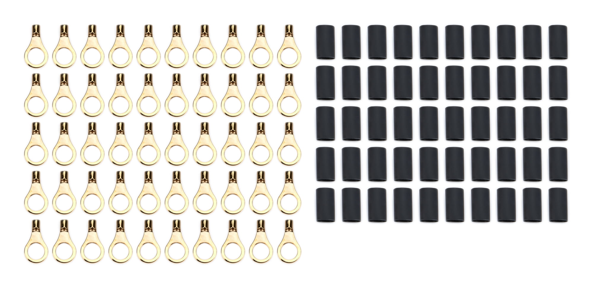 Quickcar Racing Products Ring Terminal 5/16in 14- 16 Ga w/Heat Shrink 50pk