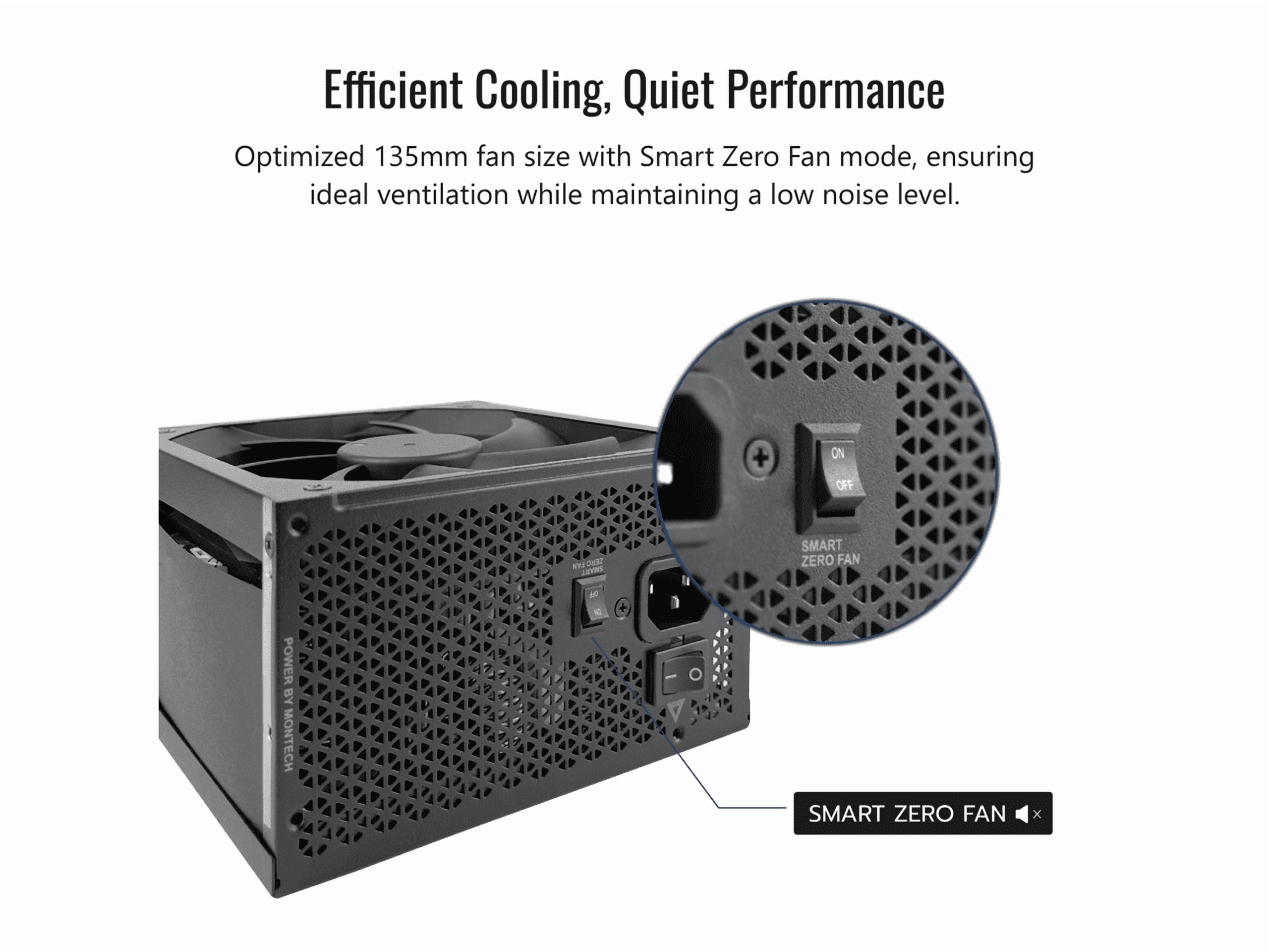MONTECH CENTURY II - 850W High-End ATX Gaming Power Supply - 80 Plus Gold & Cybenetics Platinum - Fully Modular -  ATX 3.1 & PCIe 5.1 Ready with 12V-2x6 Cable - 10 Years Warranty