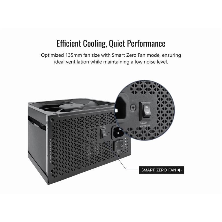 MONTECH CENTURY II - 850W High-End ATX Gaming Power Supply - 80