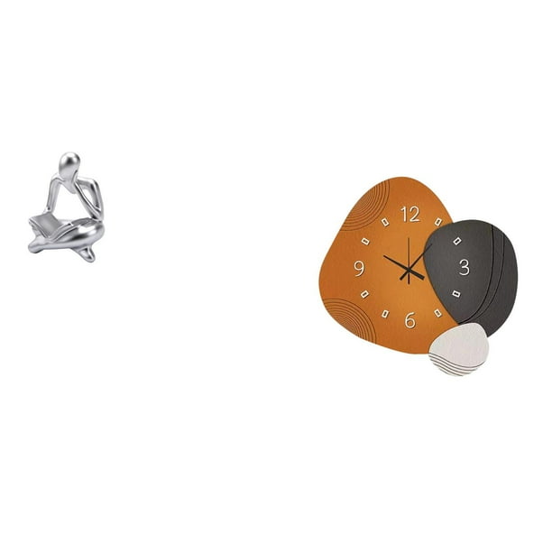 Figura de lector abstracto, estatua de madera de resina, reloj de pared, arte decorativo moderno, coleccionable, adecuado para sala de estar, oficina,