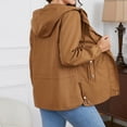 thumbnail image 4 of Kaemgyyd Womens Waterproof Rain Coat Lightweight Button Jacket Outdoor Hooded Windbreaker Zip up Outwear with Pockets, 4 of 7