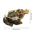 thumbnail image 6 of Hariumiu Brass Toad Figurine Vintage 3-Legged Golden Toad Model Mini Rhinestone Frog Metal Statue Animal Sculpture Feng Shui Desktop Decoration Ornament, 6 of 7