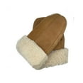 thumbnail image 3 of Men's Premium Shearling Sheepskin Leather Fur Mittens (XX-Large, Tan), 3 of 10