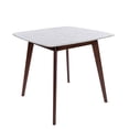 thumbnail image 2 of Contemporary Home Living 31.5" White and Brown Square Italian Carrara Marble Dining Table, 2 of 9