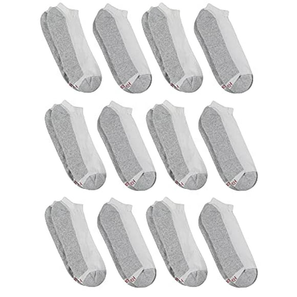 Hanes Mens Double No Show Socks 12-Pair Pack, Available in Big & Tall
