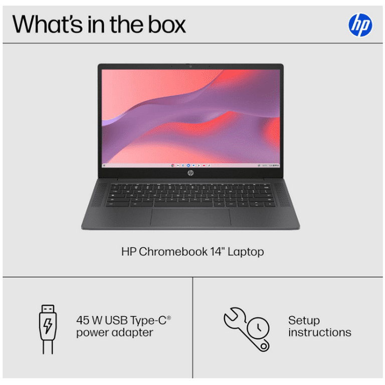 HP Chromebook 14 inch Laptop, HD Display, Intel Processor N100, 8