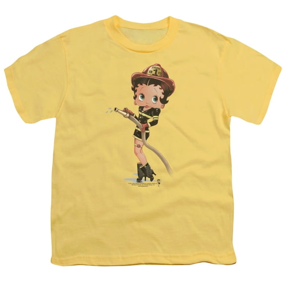 Betty Boop Firefighter S/S Youth 18/1 T-Shirt Banana