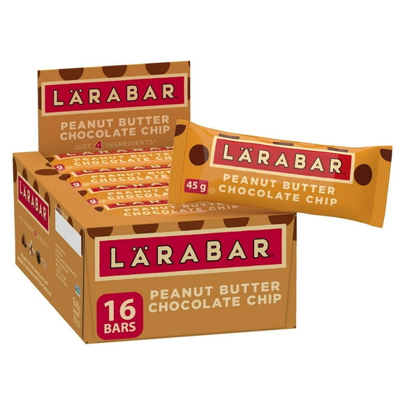 Larabar Sans Gluten Beurre d’arachide et pépites de chocolat 16 barres x 45 g, 720 g
