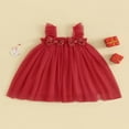 thumbnail image 2 of Robe Tutu de Noël pour Tout-Petite Fille, Nœud, Sans Manches, Robe en Tulle à Étages, Robes de Princesse pour Fête, 2 of 8