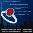 thumbnail image 2 of Gem Stone King 1.94 Ct Oval Red Mystic Quartz White Diamond 10K White Gold Ring, 2 of 5