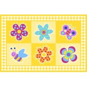 Fun Rugs Olive Kids Area Rug OLK-028 Flowerland Multi-Color Plaid Bordered 3' 3" x 4' 10" Rectangle