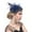 Navy, variant on zicth Heardband Women Flower Mesh Ribbons Feathers Headband Cocktail Tea Party Hat Headwear
