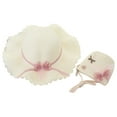 thumbnail image 1 of Sombrero de 56-58cm de circunferencia para mujer, Sombrero de Paja de verano y bolsa de paja, dos piezas, bonito sombrero protector solar con flores, 1 of 5