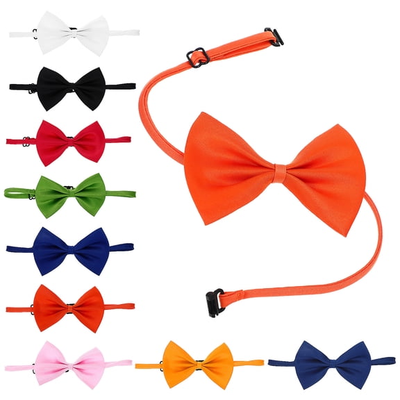 IBASETOY 10Pcs Adjustable Pet Bow Tie Collar in Rich Colors Fabric Material for Dogs Cats