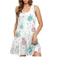 thumbnail image 4 of Women's Sleeveless Summer Dresses Floral Print Sundress Casual Beach Swing Dress Lightweight Tank Dress, 4 of 4