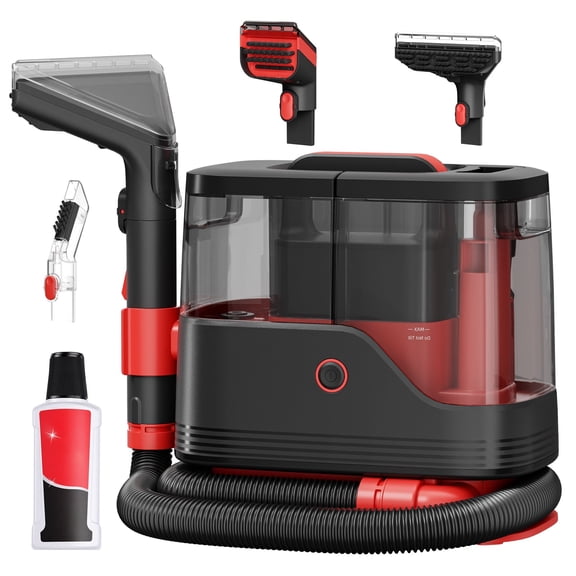 Portable Carpet Spot Cleaner,13000Pa Suction Upholstery Washer with 3 Brush Heads,Dual Tank for Pet Stains Couch Car Seats Black