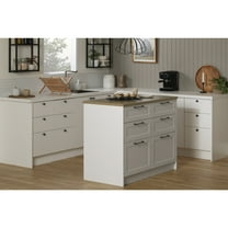 South Shore Toscano, Farmhouse Kitchen Island, Medium White
