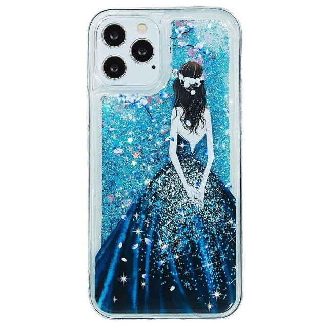 KAIYANG Funda para iPhone 16 Pro con patrón de arenas movedizas flotantes, carcasa trasera de TPU suave, diseño de perro, niña, multicolor