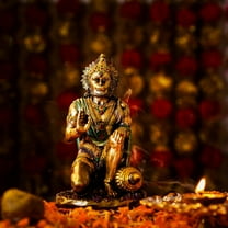 Tied Ribbons Hanuman Idol for Home Decoration - Hanuman Statue Figurine Decor Hindu God Murti