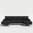 thumbnail image 6 of Spaco U-Shape Convertible Sectional Sofa Couch with Reversible Chaise with 4 Seats Modern Sleeper Modular Couch for Living Room, Black, 6 of 10